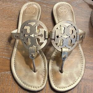 Tory Burch Metallic Miller Gold Thong Sandals